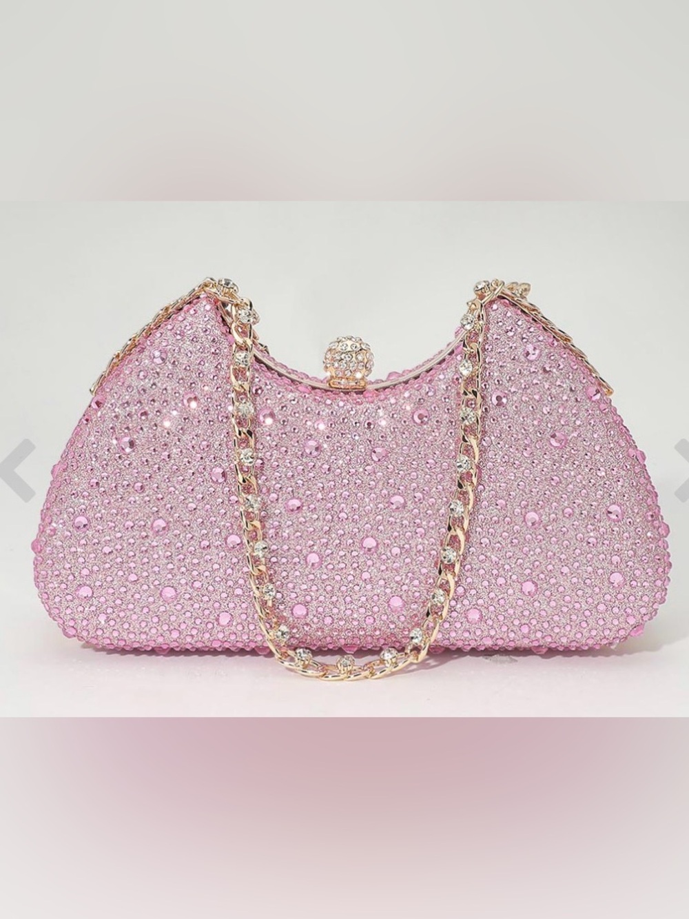 Beaded Shoulder Bag in Pink & Silver
